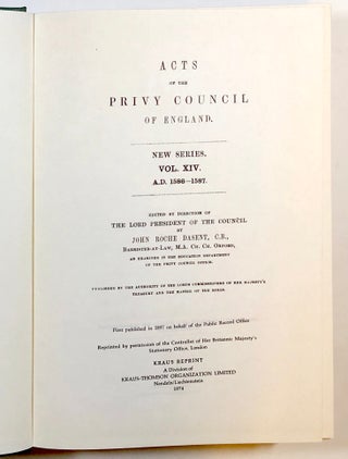 Acts of the Privy Council of England., New Series., Vol. XIV., A.D. 1586-1587