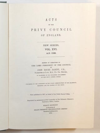 Acts of the Privy Council of England., New Series., Vol. XVI., A.D. 1588