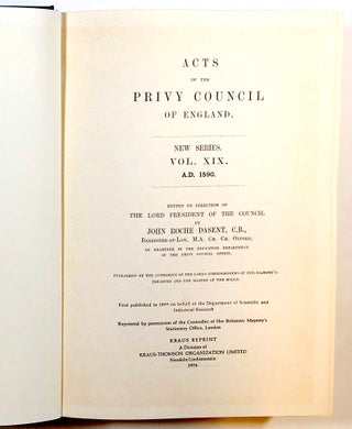Acts of the Privy Council of England., New Series., Vol. XIX., A.D. 1590