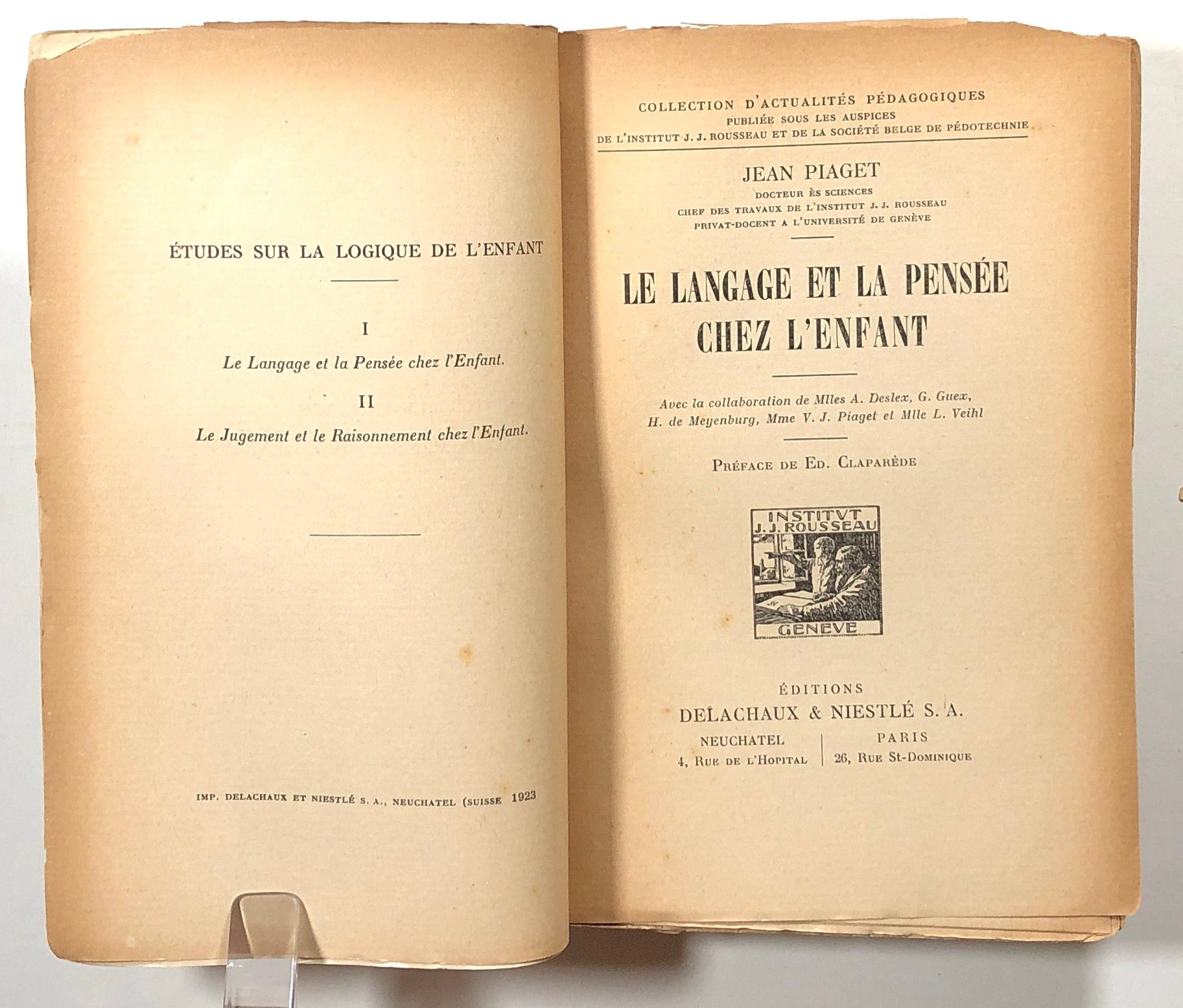 Le Langage et la Pensee chez L Enfant Avec la Collaboration de