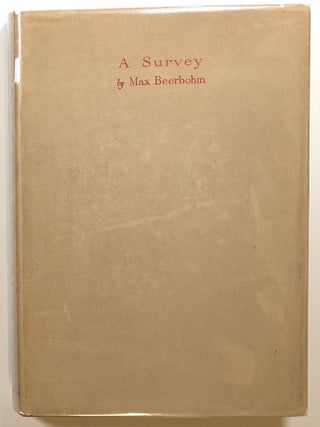 Item #s00016037 A Survey. Max Beerbohm