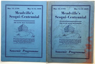 Item #s00016641 2 copies of Meadville's Sesqui-Centennial; Souvenir Programme; May 12, 1788 --...