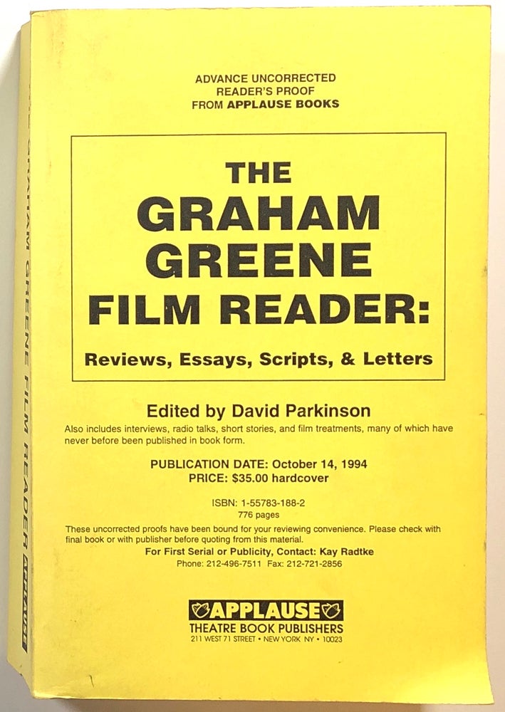Item #s00016766 The Graham Greene Film Reader: Reviews, Essays, Scripts, & Letters. Graham Greene, ed David Parkinson.