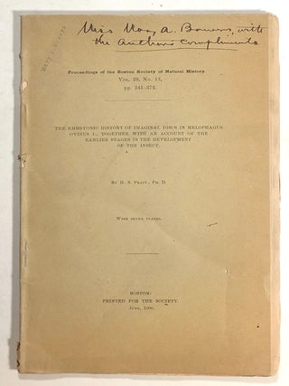 Item #s00017216 The Embryonic History of Imaginal Discs in Melophagus Ovinus L., Together with an...
