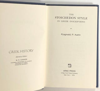 The Stoichedon Style in Greek Inscriptions; Greek History
