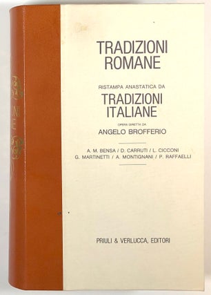 Item #s00017816 Tradizioni Romane; Ristampa Anastatica da Tradizioni Italiane Opera diretta da A....
