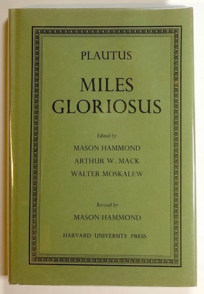 Item #s00018140 Plautus / T. Macci Plauti: Miles Gloriosus; Edited with an introduction and...