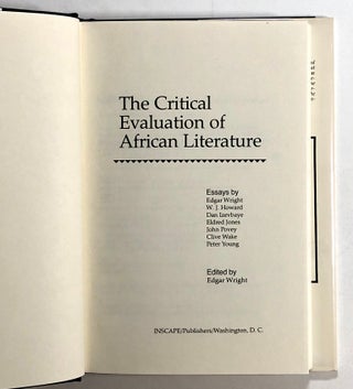 The Critical Evaluation of African Literature