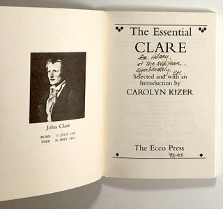 The Essential Clare, selected by Carolyn Kizer; The Essential Poets, volume 16