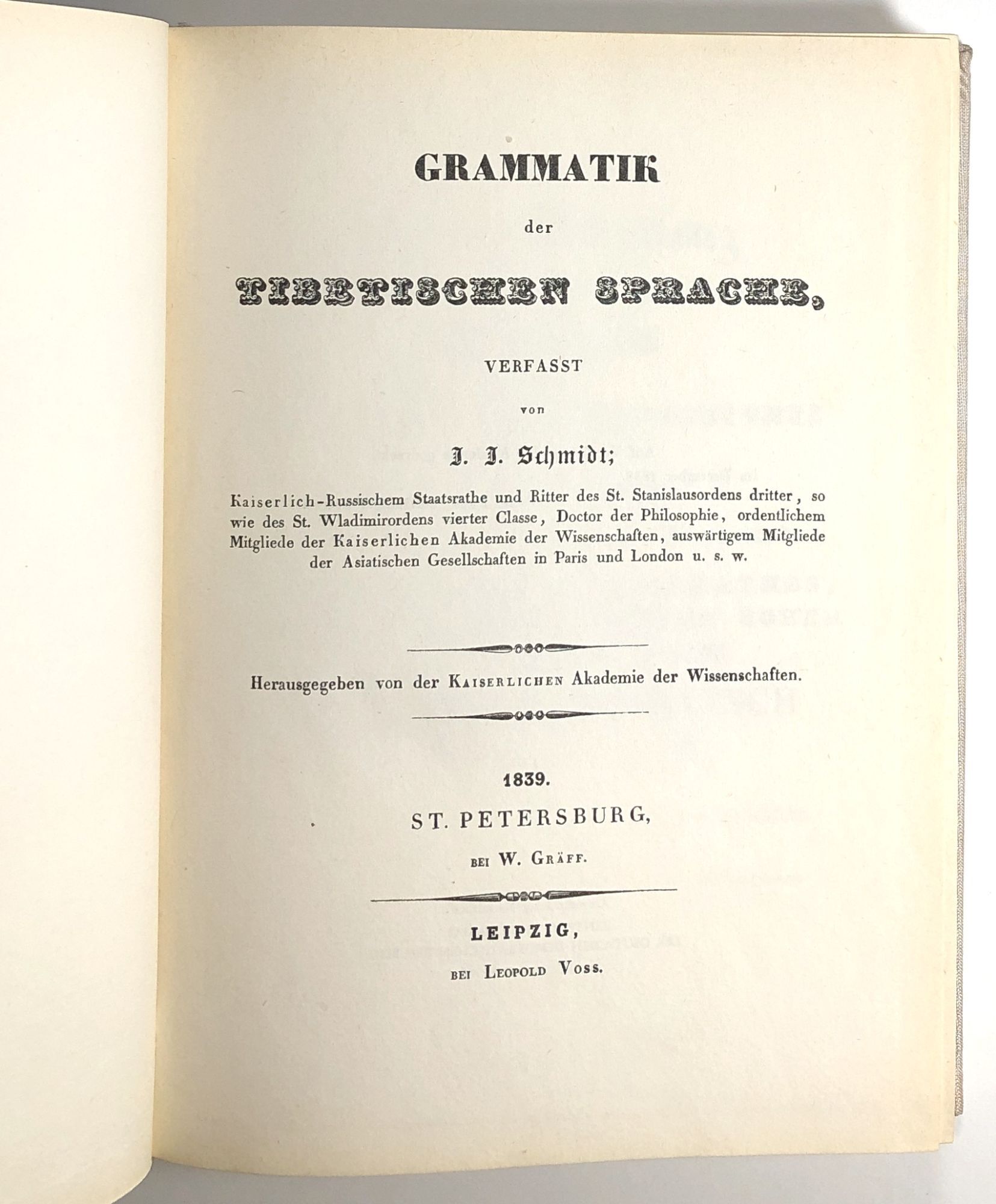 Grammatik der Tibetischen Sprache | I. J. Schmidt, Isaak Jakob
