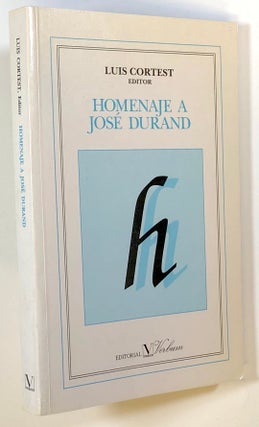 Item #s00021555 Homenaje a Jose Durand. Luis Cortest, ed., Jose Durand, Agustin Boyer, Et. Al