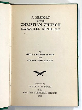 A History of the Christian Church, Maysville, Kentucky