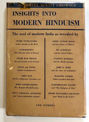 Item #s00021906 Insights into Modern Hinduism. Hervey De Witt Griswold