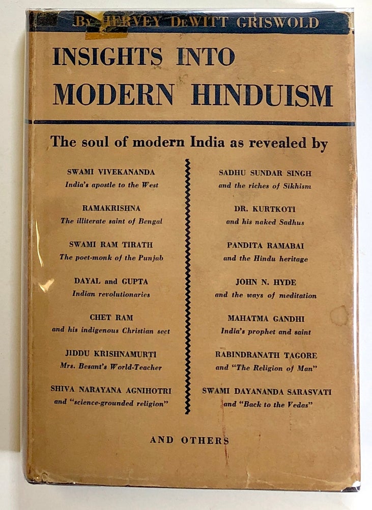Item #s00021906 Insights into Modern Hinduism. Hervey De Witt Griswold.
