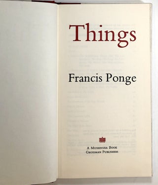 Francis Ponge: Things