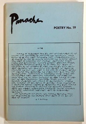 Item #s00022875 Panache, Poetry, No. 19; 1977. Candice Ward, ed., John Yau, Richard Kostelanetz,...