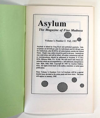 Asylum: The Magazine of Fine Madness, Volume 3, Number 2; Fall, 1987
