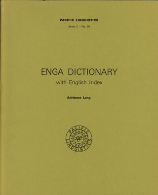 Item #s00025262 Enga Dictionary, with English Index; Pacific Linguistics Series C, No. 20....