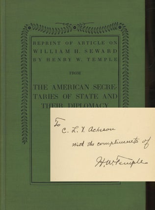 Item #s00025864 Reprint of Article on William H. Seward by Henry W. Temple from The American...