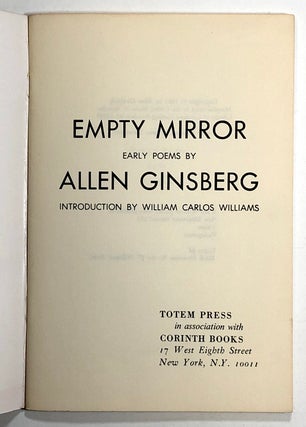 Empty Mirror: Early Poems by Allen Ginsberg