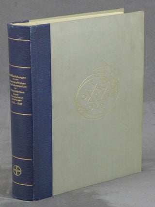 8 vols. related to the History of Bayer AG-- Veroffentlichungen des Wissenschaftlichen Hauptlaboratoriums der Farbenfabriken Bayer Aktiengesellschaft Leverkusen, 1945-1957; Ver&ouml;ffentlichungen aus dem Wissenschaftlichen Hauptlaboratorium der Farbenfabriken Bayer Aktiengesellschaft Leverkusen, Vol II., 1957-1966; Veroffentlichungen aus den Forschungslaboratorien der Farbenfabriken Bayer Aktiengesellschaft Leverkusen, 1967-1969; Veroffentlichungen aus den Forschungslaboratorien der Bayer AG zum 70. Geburtstag von Prof. Dr. Otto Bayer, 4.11.1972, Veroffentlichungen aus den Forschungslaboratorien der Bayer AG zum 75. Geburtstag von Prof. Dr. Dr. h. c. mult. Otto Bayer, 4. November 1977; Veroffentlichungen aus den Bayer-Laboratorien, 1977 bis 1980, Herrn Herbert Grunewald, dem Vorsitzenden des Vorstandes der BAYER AG, zum 25.jahrigen Dienstjubilaum gewidmet, 1. Juli 1981; Veroffentlichungen aus den Bayer-Laboratorien 1981 bis 1985, zum 65. Geburtstag von Prof. Dr. H. Gr&uuml;newald, 12. September 1986; Veroffentlichungen aus den Bayer-Laboratorien, 1986-1988 zum 40jahrigen Jubilaum von Hermann J. Strenger, 1. April 1989