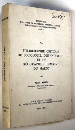Item #s00026507 Bibliographie Critique de Sociologie, D'ethnologie et de Geographie Humaine du...