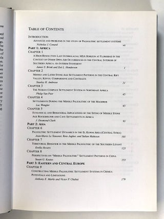 Settlement Dynamics of the Middle Paleolithic and Middle Stone Age; Introductory Volume to the Series Tubingen Publications in Prehistory