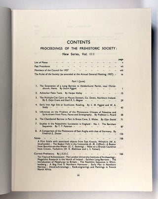 Proceedings of the Prehistoric Society for 1937; New Series, Volume III, Parts 1 and 2; Proceedings of the Prehistoric Society of East Anglia, 1908-1935