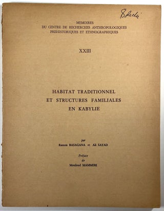 Item #s00026645 Habitat Traditionnel et Structures Familiales en Kabylie; Memoires du Centre de...