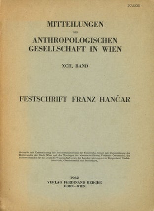 Item #s00026929 Festschrift Franz Hancar zum siebzigsten Geburtstag; Mitteilungen der...