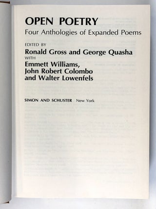 Open Poetry: Four Anthologies of Expanded Poems