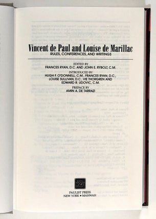 Vincent De Paul and Louise De Marillac: Rules, Conferences, and Writings