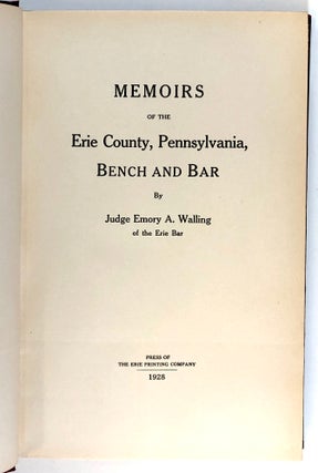 Memoirs of the Erie County, Pennsylvania, Bench and Bar