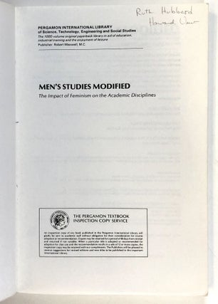 Men's Studies Modified: The Impact of Feminism on the Academic Disciplines