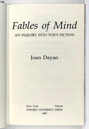 Fables of Mind: An Inquiry Into Poe's Fiction