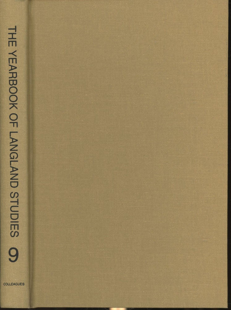 Item #s00029703 The Yearbook of Langland Studies Vol 9. John A. Alford, James Simpson.