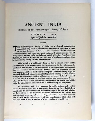 Ancient India: Bulletin of the Archaeological Survey of India (Number 9, 1953 Special Jubilee Number)