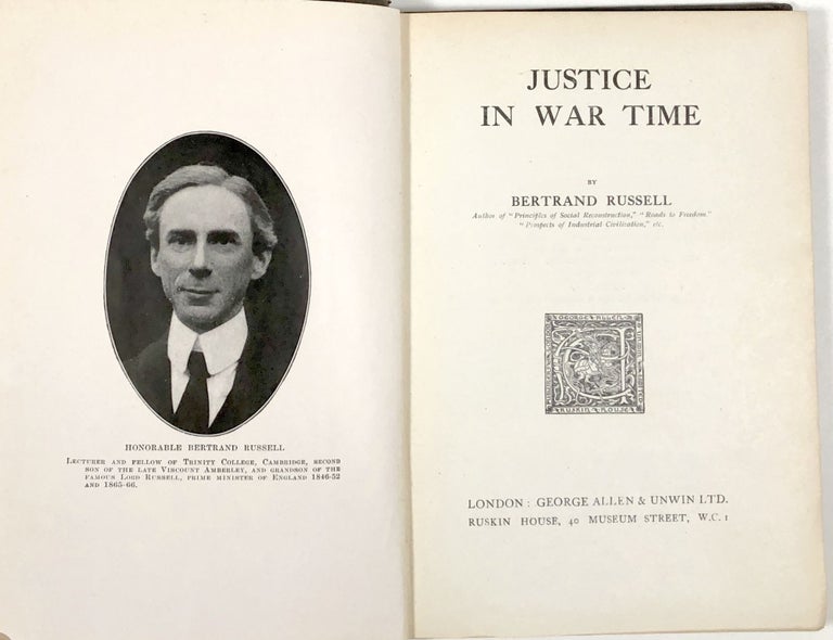 Item #s0003370 Justice in War Time. Bertrand Russell.