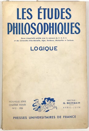 Item #s0003384 Logique, 2; Les études philosophiques; Nouvelle Série; Onzième année; No. 2 -...