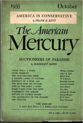 Item #s00034409 The American Mercury October 1935. James M. Cain, Robert Frost, William Faulkner,...