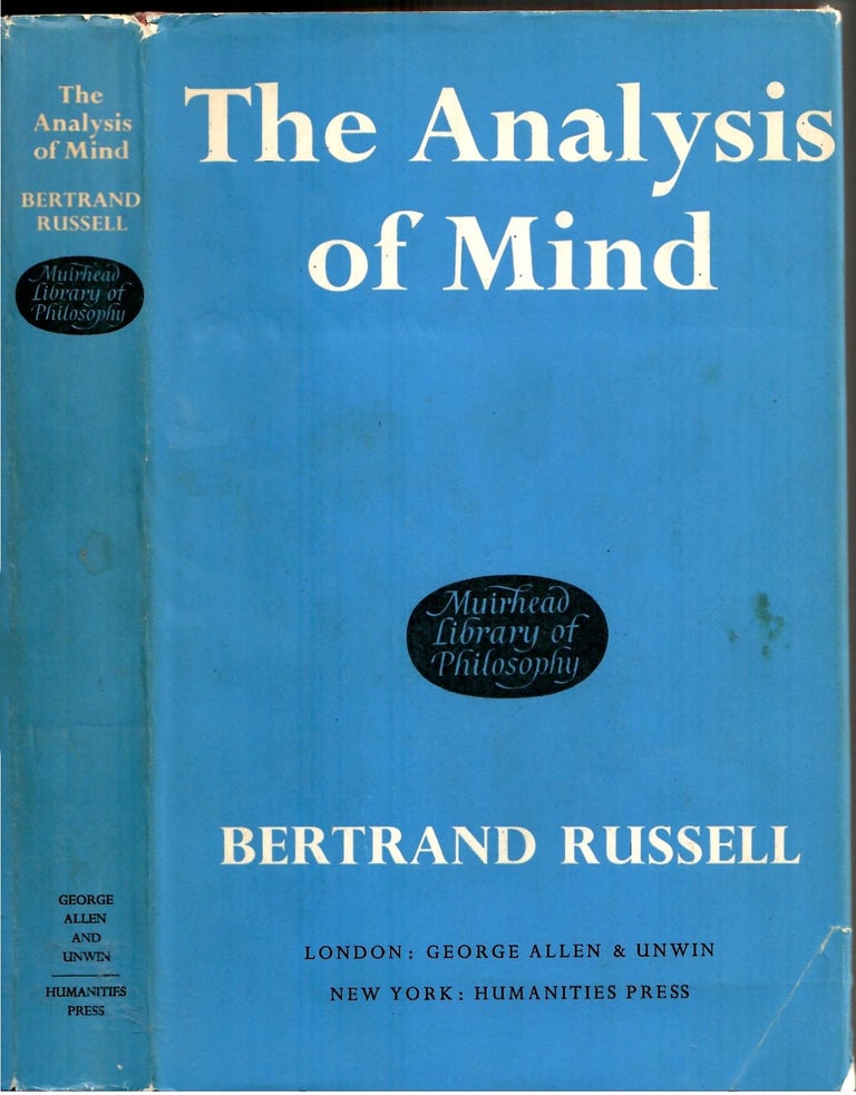 Item #s00034668 The Analysis of the Mind. Bertrand Russell.