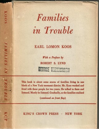 Item #s00035690 Families in Trouble. Earl Lomon Koos, Robert S. Lynd, Preface