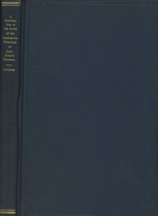 Item #s00036338 A Contribution to the Study of the Descriptive Technique of Jean-Jacques...