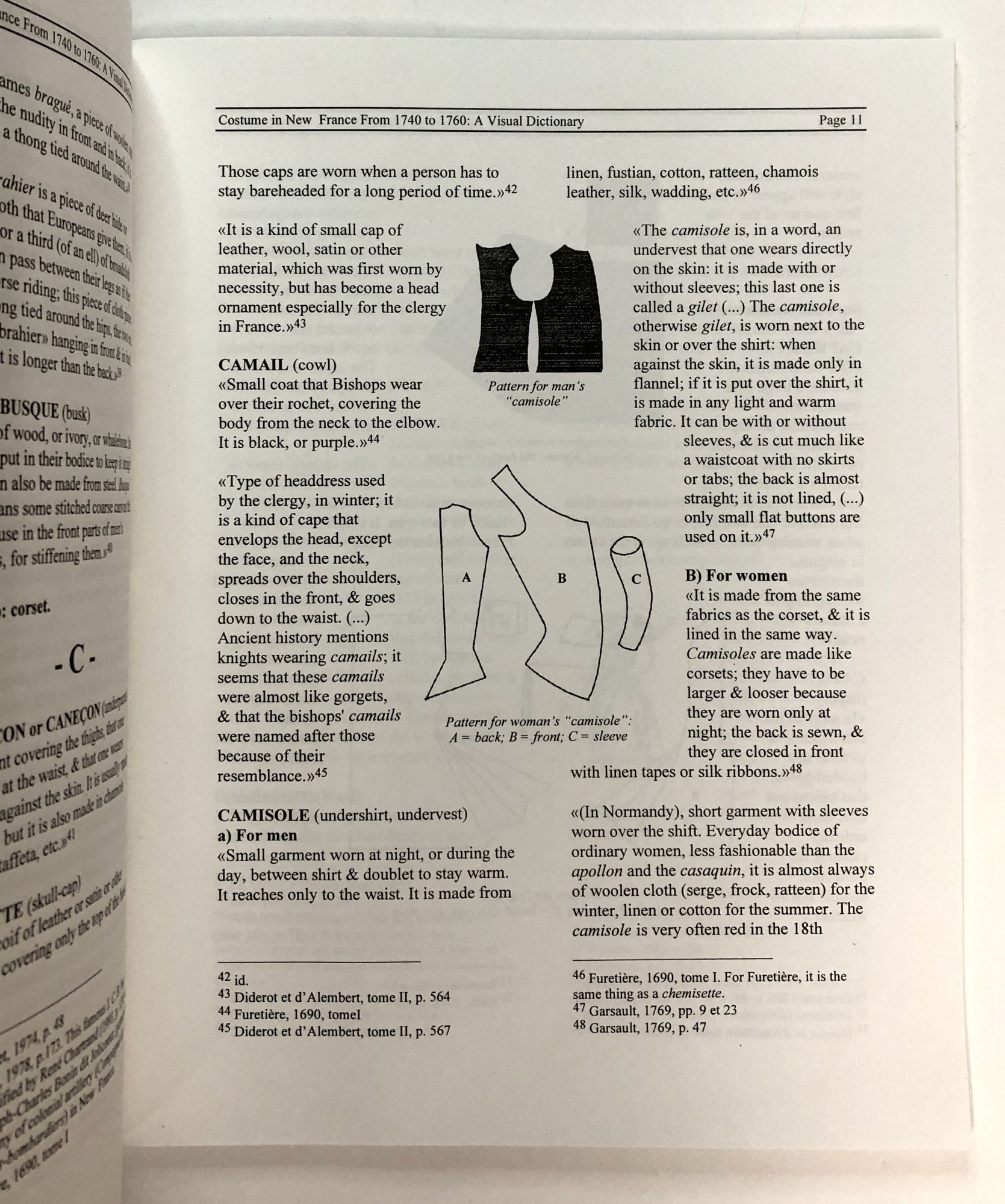 Costume in New France from 1740- 1760: A Visual Dictionary
