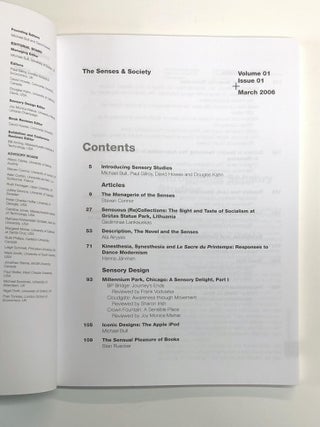 The Senses & Society: Volume 01 Issue 01, March 2006
