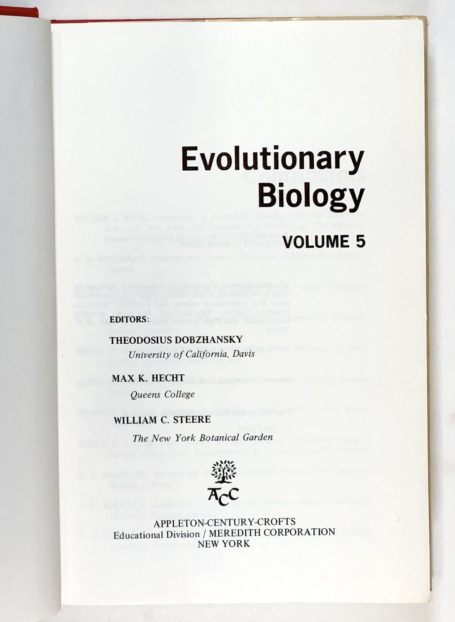 Evolutionary Biology, Volume 5 | Theodosius Dobzhansky, William C ...