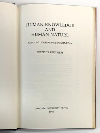 Human Knowledge and Human Nature: A New Introduction to an Ancient ...
