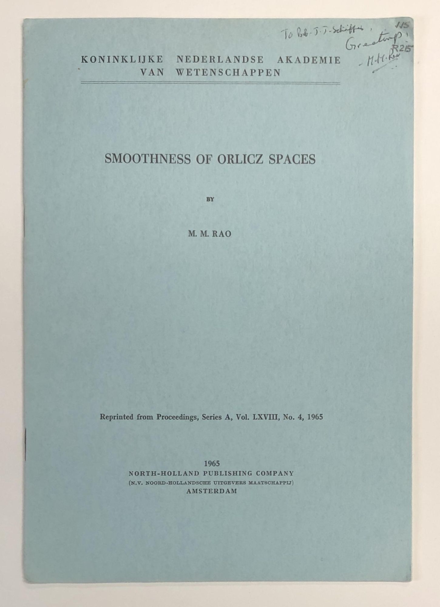 Collection of 5 Offprints on Mathematical Subjects, 1963-1965 inscribed ...