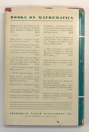 Theory of Linear Operators in Hilbert Space, Volume II ONLY