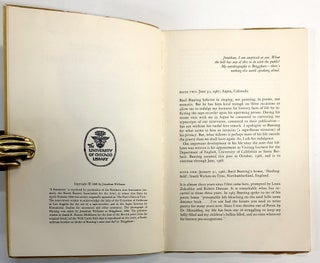 Descant on Rawthey's Madrigal: Conversations with Basil Bunting